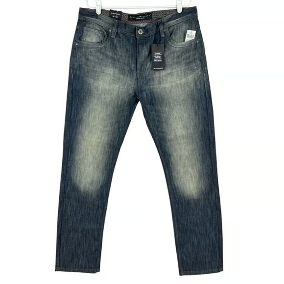 NWT Truth Substance Common Men's Ronin Blue Denim Jeans 38x32 Slim Fit Straight - Picture 1 of 4